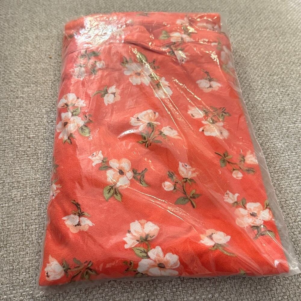Old Navy red floral Crepe A-Line Midi Skirt - Picture 10 of 13
